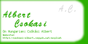albert csokasi business card