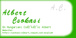albert csokasi business card